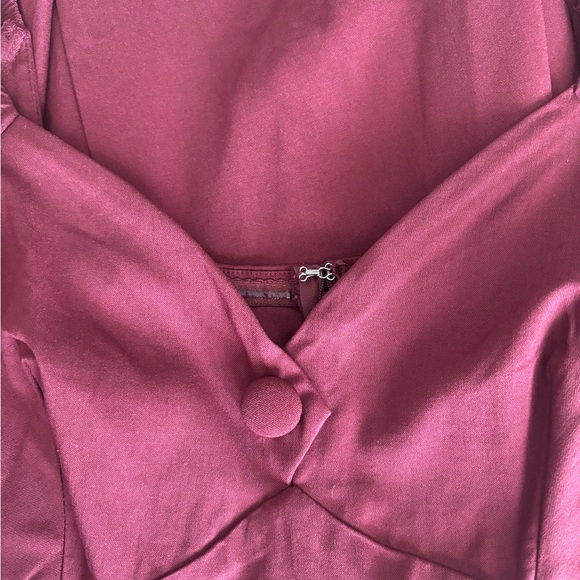 Unique Vintage 1950s Burgundy Sweetheart Midge Swing Dress - Picture 4 of 7